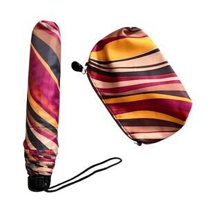 Matching Umbrella & Cosmetic Bag Set – Bold Stripe Print